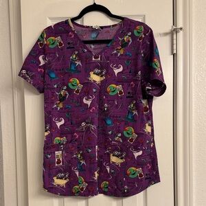 Disney Purple Short Sleeve Tee with Colorful Characters